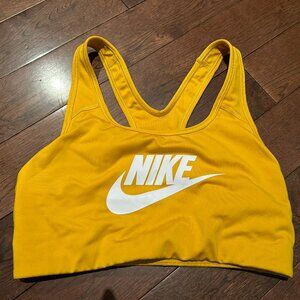Nike Dri-Fit Sports Bra - Medium, Mustard Yellow